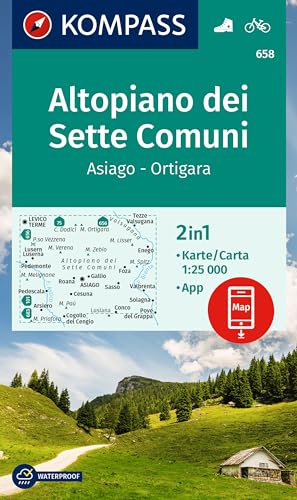 KOMPASS Wanderkarte 658 Altopiano dei Sette Comuni, Asiago - Ortigara 1:25.000: 2in1 Wanderkarte inklusive Karte zur offline Verwendung in der KOMPASS-App. Fahrradfahren. Reiten. von KOMPASS-KARTEN