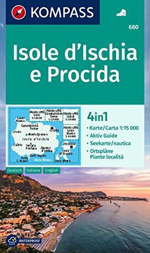 KOMPASS Wanderkarte 680 Isole d' Ischia e Procida 1:15.000: 4in1 Wanderkarte, mit Aktiv Guide, Seekarte und Ortsplänen. von KOMPASS-KARTEN
