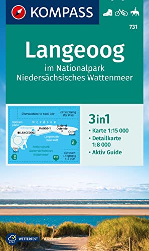 KOMPASS Wanderkarte 731 Langeoog im Nationalpark Niedersächsisches Wattenmeer 1:15.000: 3in1 Wanderkarte, mit Aktiv Guide und Detailkarte. Fahrradfahren. Reiten. KOMPASS Wanderkarte 731 Langeoog im Nationalpark Niedersächsisches Wattenmeer 1:15.000: 3in1 Wanderkarte, mit Aktiv Guide und Detailkarte. Fahrradfahren. Reiten.