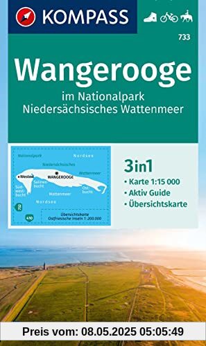 KOMPASS Wanderkarte 733 Wangerooge im Nationalpark Niedersächsisches Wattenmeer 1:15.000: 3in1 Wanderkarte, mit Aktiv Guide und Übersichtskarte. Fahrradfahren. Reiten. KOMPASS Wanderkarte 733 Wangerooge im Nationalpark Niedersächsisches Wattenmeer 1:15.000: 3in1 Wanderkarte, mit Aktiv Guide und Übersichtskarte. Fahrradfahren. Reiten.