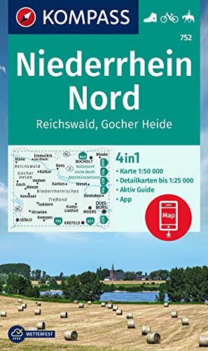 KOMPASS Wanderkarte 752 Niederrhein Nord, Reichswald 1:50.000: 4in1 Wanderkarte, mit Aktiv Guide und Detailkarten inklusive Karte zur offline Verwendung in der KOMPASS-App. Fahrradfahren. Reiten. KOMPASS Wanderkarte 752 Niederrhein Nord, Reichswald 1:50.000: 4in1 Wanderkarte, mit Aktiv Guide und Detailkarten inklusive Karte zur offline Verwendung in der KOMPASS-App. Fahrradfahren. Reiten.