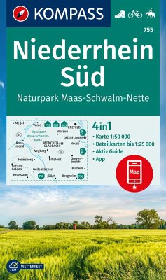 KOMPASS Wanderkarte 755 Niederrhein Süd, Naturpark Maas-Schwalm-Nette 1:50.000 von Kompass-Karten