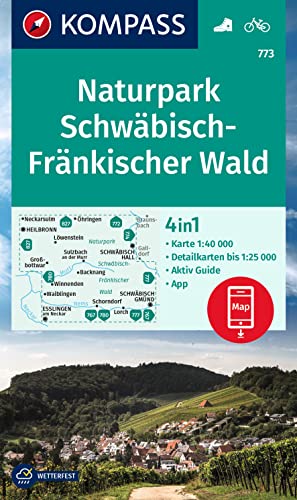KOMPASS Wanderkarte 773 Naturpark Schwäbisch-Fränkischer Wald 1:40.000: 4in1 Wanderkarte,mit Aktiv Guide und Detailkarten inklusive Karte zur offline Verwendung in der KOMPASS-App. Fahrradfahren. KOMPASS Wanderkarte 773 Naturpark Schwäbisch-Fränkischer Wald 1:40.000: 4in1 Wanderkarte,mit Aktiv Guide und Detailkarten inklusive Karte zur offline Verwendung in der KOMPASS-App. Fahrradfahren.