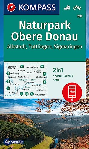 KOMPASS Wanderkarte 781 Naturpark Obere Donau - Albstadt - Tuttlingen - Sigmaringen 1:50.000: mit Aktiv Guide und Radrouten von KOMPASS-KARTEN