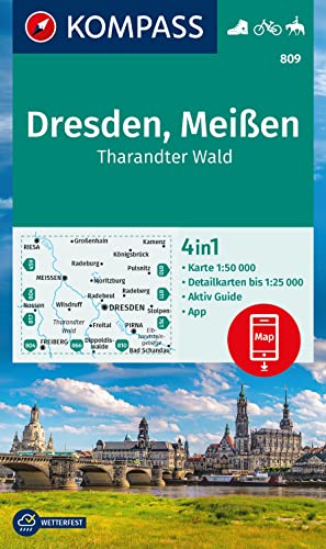 KOMPASS Wanderkarte 809 Dresden, Meißen, Tharandter Wald 1:50.000: 4in1 Wanderkarte, mit Aktiv Guide und Detailkarten inklusive Karte zur offline ... Fahrradfahren. Skitouren. Langlaufen. KOMPASS Wanderkarte 809 Dresden, Meißen, Tharandter Wald 1:50.000: 4in1 Wanderkarte, mit Aktiv Guide und Detailkarten inklusive Karte zur offline ... Fahrradfahren. Skitouren. Langlaufen.