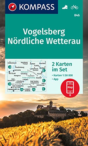 KOMPASS Wanderkarten-Set 846 Vogelsberg, Nördliche Wetterau (2 Karten) 1:50.000: inklusive Karte zur offline Verwendung in der KOMPASS-App. Fahrradfahren. von Kompass