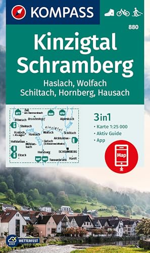 KOMPASS Wanderkarte 880 Kinzigtal Schramberg, 1:25.000: 3in1 Wanderkarte mit Aktiv Guide inklusive Karte zur offline Verwendung in der KOMPASS-App. Fahrradfahren. Langlaufen. von KOMPASS-KARTEN