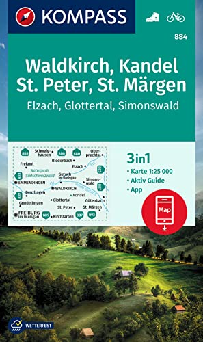 KOMPASS Wanderkarte 884 Waldkirch, Kandel, St.Peter, St. Märgen 1:25.000: 3in1 Wanderkarte, mit Aktiv Guide inklusive Karte zur offline Verwendung in der KOMPASS-App. Fahrradfahren. KOMPASS Wanderkarte 884 Waldkirch, Kandel, St.Peter, St. Märgen 1:25.000: 3in1 Wanderkarte, mit Aktiv Guide inklusive Karte zur offline Verwendung in der KOMPASS-App. Fahrradfahren.