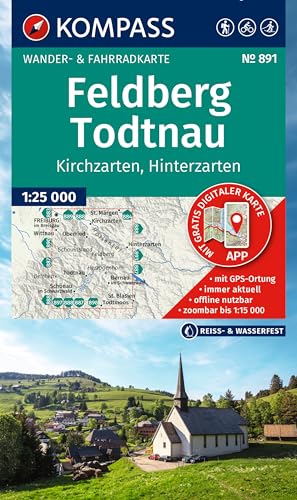 KOMPASS Wanderkarte 891 Feldberg, Todtnau, Kirchzarten, Hinterzarten 1:25.000: Wander- und Fahrradkarte in einem - inklusive Offline-Verwendung in der ... Radwege. Skitouren. Langlaufen. Reiten. KOMPASS Wanderkarte 891 Feldberg, Todtnau, Kirchzarten, Hinterzarten 1:25.000: Wander- und Fahrradkarte in einem - inklusive Offline-Verwendung in der ... Radwege. Skitouren. Langlaufen. Reiten. von KOMPASS-KARTEN