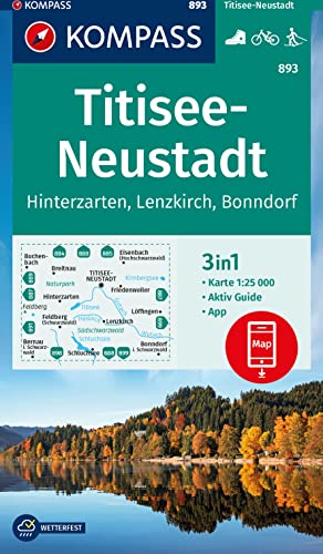KOMPASS Wanderkarte 893 Titisee-Neustadt 1:25.000: 3in1 Wanderkarte mit Aktiv Guide inklusive Karte zur offline Verwendung in der KOMPASS-App. Fahrradfahren. Langlaufen.