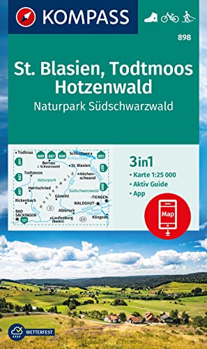 KOMPASS Wanderkarte 898 St. Blasien, Todtmoos, Hotzenwald, Naturpark Südschwarzwald 1:25.000: 3in1 Wanderkarte mit Aktiv Guide inklusive Karte zur ... der KOMPASS-App. Fahrradfahren. Langlaufen. KOMPASS Wanderkarte 898 St. Blasien, Todtmoos, Hotzenwald, Naturpark Südschwarzwald 1:25.000: 3in1 Wanderkarte mit Aktiv Guide inklusive Karte zur ... der KOMPASS-App. Fahrradfahren. Langlaufen.