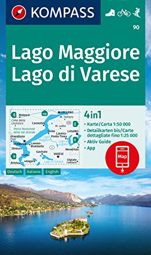 KOMPASS Wanderkarte 90 Lago Maggiore, Lago di Varese 1:50.000: 4in1 Wanderkarte, mit Aktiv Guide und 1:25000 Karten, inklusive Kartenbereich zur ... in der KOMPASS-App. Fahrradfahren. Skitouren. KOMPASS Wanderkarte 90 Lago Maggiore, Lago di Varese 1:50.000: 4in1 Wanderkarte, mit Aktiv Guide und 1:25000 Karten, inklusive Kartenbereich zur ... in der KOMPASS-App. Fahrradfahren. Skitouren.