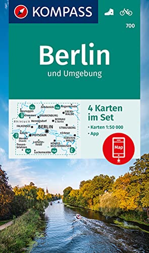 KOMPASS Wanderkarten-Set 700 Berlin und Umgebung (4 Karten) 1:50.000: inklusive Karte zur offline Verwendung in der KOMPASS-App. Fahrradfahren.