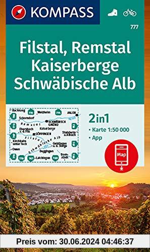 KOMPASS Wanderkarte Filstal, Remstal, Kaiserberge, Schwäbische Alb: Wanderkarte mit Aktiv Guide und Radwegen. GPS-genau.1:50000 (KOMPASS-Wanderkarten, Band 777)