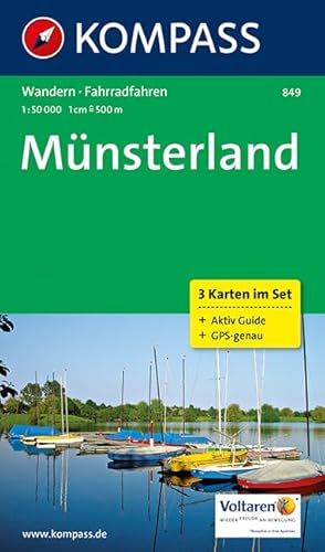 KOMPASS Wanderkarte Münsterland: Wanderkarten-Set mit Radrouten und Aktiv Guide. GPS-genau. 1:50000