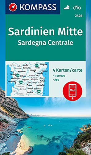 KOMPASS Wanderkarten-Set 2498 Sardinien Mitte, Sardegna Centrale (4 Karten) 1:50.000: inklusive Karte zur offline Verwendung in der KOMPASS-App. Fahrradfahren. von Kompass Karten GmbH