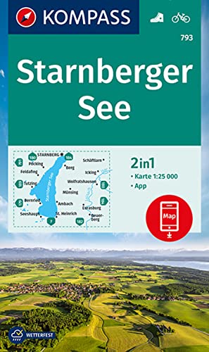 KOMPASS Wanderkarte 793 Starnberger See 1:25.000: Wander- und Radkarte mit Aktiv Guide. von Kompass Karten GmbH