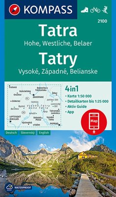 KOMPASS Wanderkarte 2100 Tatra, Hohe, Westliche, Belaer, Tatry, Vysoké, Západné, Belianske 1:50.000 von Kompass-Karten