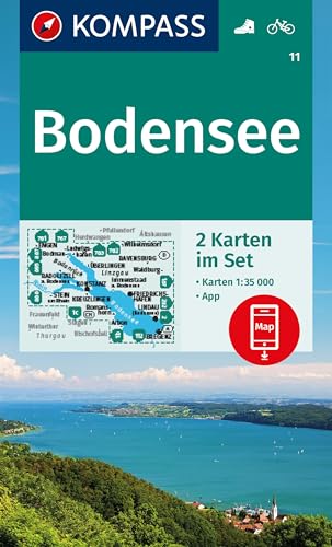 KOMPASS Wanderkarten-Set 11 Bodensee (2 Karten) 1:35.000: inklusive Karte zur offline Verwendung in der KOMPASS-App. Fahrradfahren. von KOMPASS-KARTEN