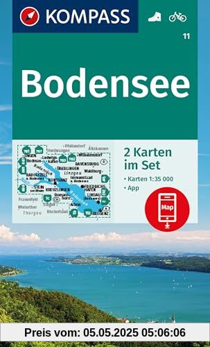 KOMPASS Wanderkarten-Set 11 Bodensee (2 Karten) 1:35.000: inklusive Karte zur offline Verwendung in der KOMPASS-App. Fahrradfahren.