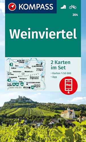 KOMPASS Wanderkarten-Set 204 Weinviertel (2 Karten) 1:50.000: inklusive Karte zur offline Verwendung in der KOMPASS-App. Fahrradfahren. von KOMPASS-KARTEN
