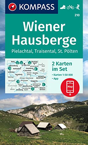 KOMPASS Wanderkarten-Set 210 Wiener Hausberge, Pielachtal, Traisental (2 Karten) 1:50.000: inklusive Karte zur offline Verwendung in der KOMPASS-App. Fahrradfahren.