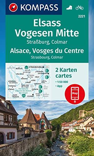KOMPASS Wanderkarten-Set 2221 Elsass, Vogesen Mitte, Alsace, Vosges du Centre (2 Karten) 1:50.000: inklusive Karte zur offline Verwendung in der KOMPASS-App. Fahrradfahren. von KOMPASS-KARTEN