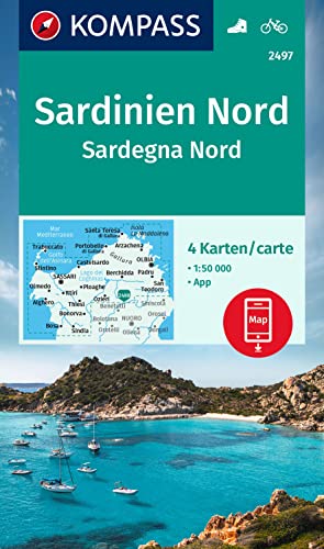 KOMPASS Wanderkarten-Set 2497 Sardinien Nord / Sardegna Nord (4 Karten) 1:50.000: inklusive Karte zur offline Verwendung in der KOMPASS-App. Fahrradfahren. von KOMPASS-KARTEN