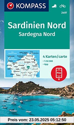 KOMPASS Wanderkarten-Set 2497 Sardinien Nord / Sardegna Nord (4 Karten) 1:50.000: inklusive Karte zur offline Verwendung in der KOMPASS-App. Fahrradfahren.