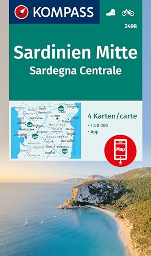 KOMPASS Wanderkarten-Set 2498 Sardinien Mitte / Sardegna Centrale (4 Karten) 1:50.000: inklusive Karte zur offline Verwendung in der KOMPASS-App. Fahrradfahren. von Kompass