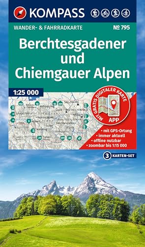 KOMPASS Wanderkarten-Set 795 Berchtesgadener und Chiemgauer Alpen (3 Karten) 1:25.000: Wander- und Fahrradkarte in einem - inklusive ... & Radwege. Skitouren. Langlaufen. Reiten.