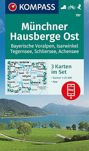 KOMPASS Wanderkarten-Set 797 Münchner Hausberge Ost, Bayerische Voralpen, Isarwinkel, Tegernsee, Schliersee, Achensee (3 Karten) 1:25.000: inklusive ... in der KOMPASS-App, Fahrradfahren, Skitouren von KOMPASS-KARTEN