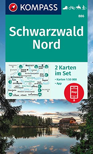 KOMPASS Wanderkarten-Set 886 Schwarzwald Nord (2 Karten) 1:50.000: inklusive Karte zur offline Verwendung in der KOMPASS-App. Fahrradfahren. von KOMPASS-KARTEN