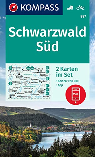 KOMPASS Wanderkarten-Set 887 Schwarzwald Süd (2 Karten) 1:50.000: inklusive Karte zur offline Verwendung in der KOMPASS-App. Fahrradfahren.