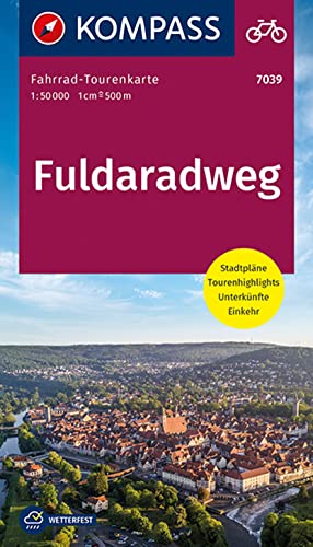 KOMPASS Fahrrad-Tourenkarte Fuldaradweg 1:50.000: Leporello Karte, reiß- und wetterfest von Kompass