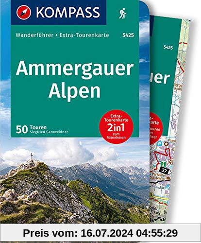 KV WF 5425 Ammergauer Alpen: Wanderführer mit Extra-Tourenkarte 1:30.000, 50 Touren, GPX-Daten zum Download. (KOMPASS-Wanderführer)