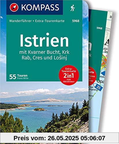 KV WF 5968 Istrien m.Karte: Wanderführer mit Extra-Tourenkarte, 55 Touren, GPX-Daten zum Download. (KOMPASS-Wanderführer, Band 5968)