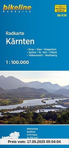 Kärnten: Drau - Glan - Klagenfurt - Spittal - St. Veit - Villach - Völkermarkt - Wolfsberg (Bikeline Radkarte)