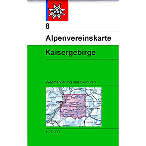 Kaisergebirge: Topographische Karte 1:25.000 mit Wegmarkierungen und Skirouten (Alpenvereinskarten, Band 8) von Deutscher Alpenverein