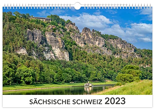 Kalender Sächsische Schweiz 2023: | 45 x 30 cm | weißes Kalendarium von K4Verlag