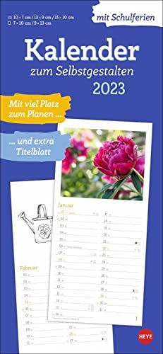 Kalender zum Selbstgestalten 2023. Blanko-Kalender zum Basteln mit extra Titelblatt für Ihr persönliches Kalender-Kunstwerk. Foto- und Bastelkalender 2023. 16x34 cm von Heye