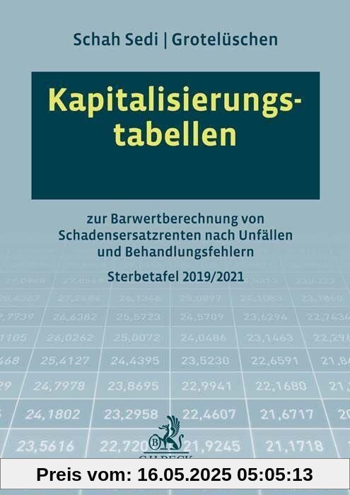 Kapitalisierungstabellen: zur Barwertberechnung von Schadensersatzrenten nach Unfällen und Behandlungsfehlern