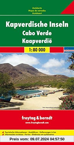 Kapverdische Inseln. Autokarte. 1 : 80 000.