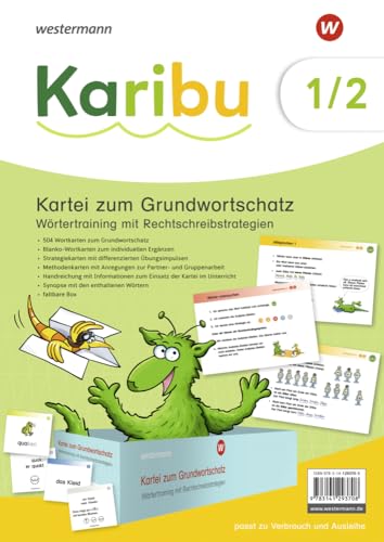 Karibu - Ausgabe 2024: Kartei zum Grundwortschatz 1 / 2 mit Karibu-Rechtschreibstrategien