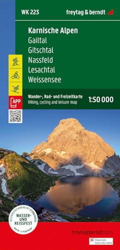Karnische Alpen, Wander-, Rad- und Freizeitkarte 1:50.000, freytag & berndt, WK 223: Gailtal - Gitschtal - Nassfeld - Lesachtal - Weissensee, mit APP, ... & berndt Wander-Rad-Freizeitkarten, Band 223) von Freytag-Berndt und ARTARIA