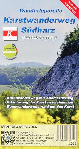 Karstwanderweg Südharz: Reiß- und Wetterfestes Wanderleporello