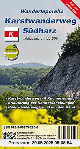 Karstwanderweg Südharz: Reiß- und Wetterfestes Wanderleporello Karstwanderweg Südharz: Reiß- und Wetterfestes Wanderleporello