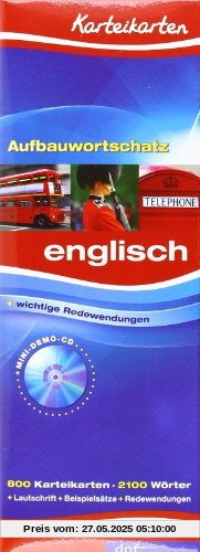 Karteikarten Aufbauwortschatz Englisch Stufe B1 + B2: Mehr als 800 Karteikarten. Über 2100 Stichwörter. Mit Lautschrift Karteikarten Aufbauwortschatz Englisch Stufe B1 + B2: Mehr als 800 Karteikarten. Über 2100 Stichwörter. Mit Lautschrift