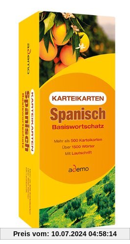 Karteikarten Spanisch Basiswortschatz: Mehr als 500 Karteikarten. Über 1500 Wörter. Mit Lautschrift