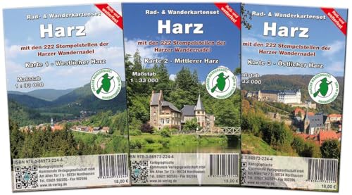 Kartenset Harz: 3-teiliges wetterfestes Kartenset vom gesamten Harz Kartenset Harz: 3-teiliges wetterfestes Kartenset vom gesamten Harz von KKV